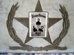 Insignia on Burial Tomb of Bowie, Crockett and Travis at San Fernando Cathedral in San Antonio