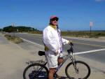Martha's Vineyard - Gene Biking on Ocean Rd